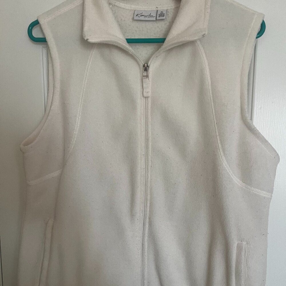 White Kim Rogers Zip Up Vest Sz PL